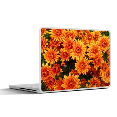 Produktbild von MuchoWow® Laptop Aufkleber Sticker Cover Blumen - Orange - Chrysantheme 40x30 cm - Laptop Dekoration - Selbstklebend