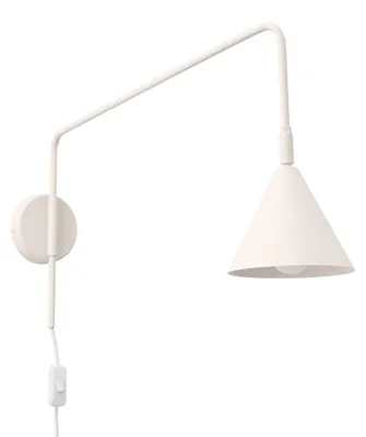 Produktbild von Wandlampe mit Stecker und Kabel Schalter Metall H: 30 cm Beige E14 Modern Wandleuchte
