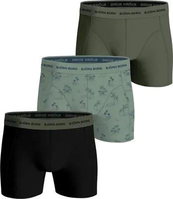 Produktbild von Björn Borg - Herren - Boxershorts Aus Baumwoll-Stretch, 3er-Pack - Bunt/Grün/Schwarz - Gr. S