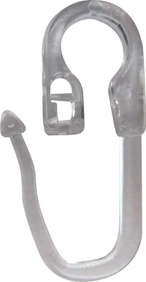 Produktbild von rewagi® 100 Überklipshaken mit 7 mm Öse, Transparent, Gardinenhaken geschlossen