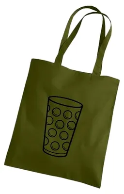 Produktbild von witzige Baumwolltasche mit Dubbeglas Motiv - Pfälzer Weinglas - Weinschorle - Schobbeglas - Baumwollbeutel - Tasche - Lange Henkel