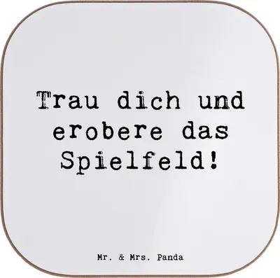 Produktbild von Mr. & Mrs. Panda Untersetzer für Gläser Spruch Neue Sportart Mut - Weiß - Geschenk, Tasse, Zuversicht, Motivation, Herausforderungen, Trost, Lebenshilfe, Coaster
