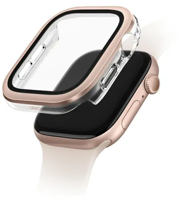 Produktbild von UNIQ Voute Hülle für Apple Watch Series 10 46 mm, gehärtetes Glas, Roségold