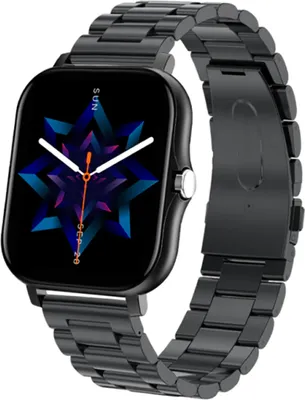 Produktbild von TPFNet Smartwatch mit Edelstahl Armband - individuelles Display - Smart Watch Armbanduhr - Modell SW2 - Schwarz