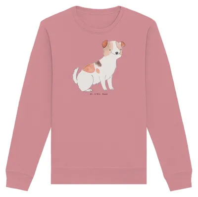 Produktbild von Mr. & Mrs. Panda Bio Baumwoll Pullover Jack Russell Terrier Moment Größe L - Canyon Pink - Geschenk, Sweatshirt, Sweater, Nachhaltiger, Pulli