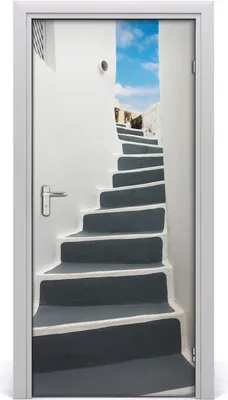Produktbild von Tulup Türaufkleber 95x205 cm Dekorative Aufkleber Selbstklebend Wasserdichte Tapete Abnehmbar Schlafzimmer Wohnzimmer Wohnkultur - Santorini Griechenland