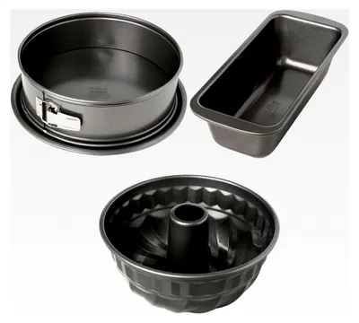 Produktbild von Backformen-Set Easy Baking, klein, 3-teilig, bestehend aus Springform, Kastenform und Gugelhupfform, antihaft