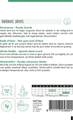 Produktbild von Winterrettich Runder Schwarzer | Rettichsamen von Hortitops