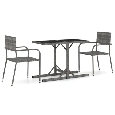 Immagine prodotto di vidaXL set da pranzo da giardino 3 pezzi grigio