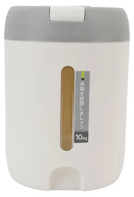 Produktbild von Getreideaufbewahrungsbehälter, hellgrau, 10 kg, 22 lb, großes Fassungsvermögen, Pressdeckel, feuchtigkeitsbeständig, luftdicht, verdickter Staub-Reisb