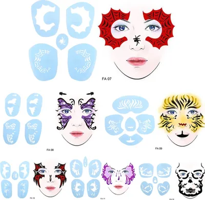Produktbild von Gesichtsbemalungsschablone, wiederverwendbare Farbschablone, Tattoo-Malwerkzeug, Kosmetik-Malwerkzeug, Gesichtsbemalungswerkzeug