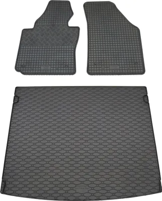 Produktbild von Rigum Gummi Fußmatten + Kofferraumwanne im Set für VW Caddy 3 2K