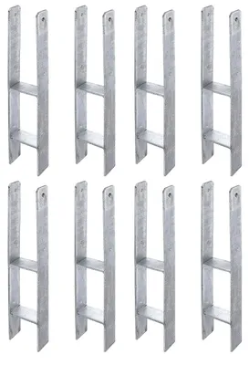 Produktbild von Alberts 8 x H-Pfostenträger, 101x600 mm, Materialstärke 6 mm, Tiefe 60 mm, feuerverzinkt