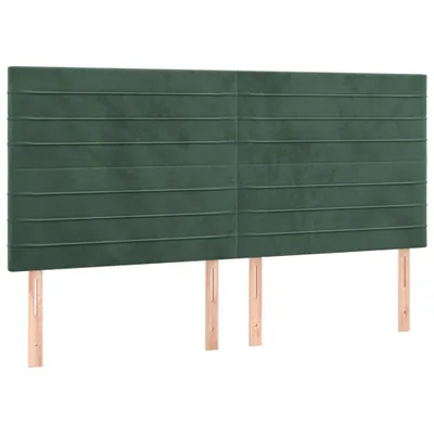 Immagine prodotto di vidaXL Testiere 4 pz. Velluto verde scuro 100x5x78/88 cm
