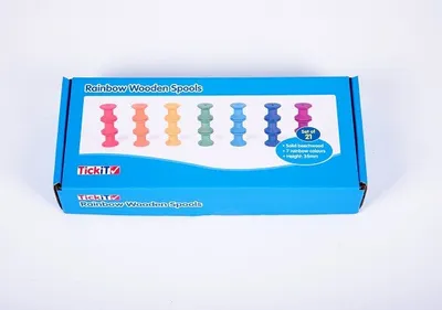 Obrázok produktu pre TickiT 73975 Rainbow Holzspulen 21 Stück