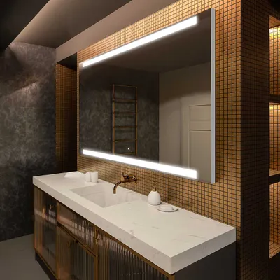 Obrázek produktu pro Artforma Zrcadlo do koupelny s led osvětlením 130x80 cm | Barva LED: Studená bílá 7000K | Vypínač: Dotykový | LED047