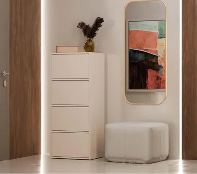 Immagine prodotto di Cassettiera stretta con ante ATALLA - cashmere