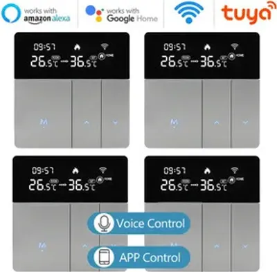 Zdjęcie produktu dla 4X WIFI Inteligentny termostat pokojowy Termostat, ogrzewanie wody, ogrzewanie podłogowe wifi APP Sterowanie ogrzewaniem głosowym Kompatybilny z Alexa/Google dla domu