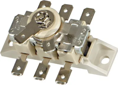 A close-up studio shot of a three-pole thermal relay.
