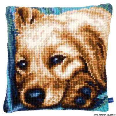 Produktbild von Vervaco Kreuzstichkissen "süßer Hund", Stickbild vorgezeichnet