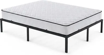 Imagen del producto de Cama de metal, estructura de cama con colchón de 90x200 cm, color