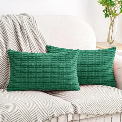 Produktbild von Kissenbezüge Gestreift Dunkelgrün 30 x 50 cm 2er Set