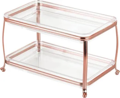 Produktbild von Schminkaufbewahrung Kosmetik Organizer 2 Etagen mDesign transparent/rosegold