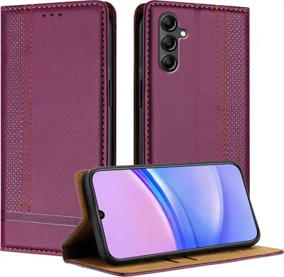 Produktbild von Handyhülle für Samsung Galaxy A25 5G Leder Flip Klappbare Schutzhülle mit Standfunktion Lila