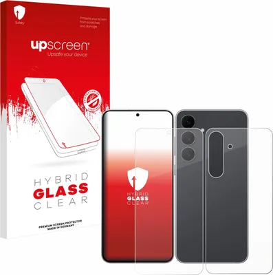 Produktbild von upscreen Schutzglas für Samsung Galaxy S25 FE (Display+Rückseite) Schutzfolie Panzer Folie Glas Display Schutz klar