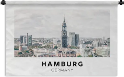 Produktbild von MuchoWow® Wandteppich Wandbehang Deutschland - Hamburg - Huizen 120x80 cm Tapisserie Dekoration Wandtuch - Wanddekorationen - Wandtücher
