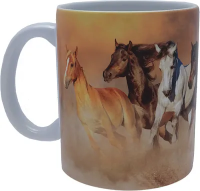 Produktbild von Kaffeebecher Pferde, Kaffeetasse Tassen Teetassen Henkelbecher Tiere Pferd Pony