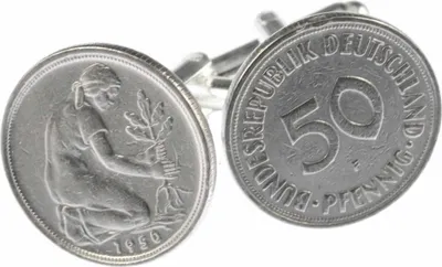 Produktbild von 50 Pfennig DM Manschettenknöpfe Miniblings BRD Münzen Geld Mark Pfennige