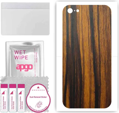 Produktbild von apgo Rückseite Schutzfolie, Skin, kompatibel mit Apple iPhone 5c, Hinten Displayschutzfolie aus Vinylfolie, kratzfest, einfache Montage - Tigerwood