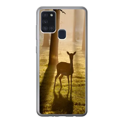 Produktbild von MuchoWow® Handyhülle Schutzhülle Hülle für Samsung Galaxy A21s Hirsche - Sonne - Bäume Silikon Softcase Handy Hülle - Hartschale