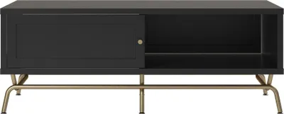Produktbild von Couchtisch mit Schiebetür aus MDF schwarz