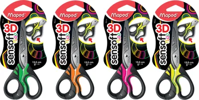 Produktbild von Maped Schere Sensoft 3D Fluo rund Länge: 135 mm zufällige Farbe (1 Stück)