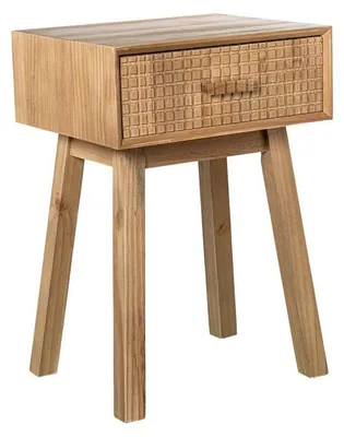 Produktbild von DRW Nachttisch mit 2 Schubladen aus Naturholz, 70 x 48 x 40 cm