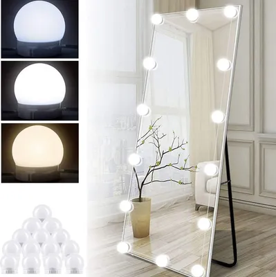 Produktbild von LED Spiegelleuchten, 14 x Led Spiegelleuchte mit Touch-Funktion, 3 Farbe & Dimmbaren Helligkeitsstufen, Schminktische Leuchte, Make Up Licht
