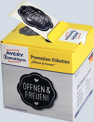 Produktbild von Zweckform Etikett "öffnen und freuen" 200 Stück - Avery Zweckform