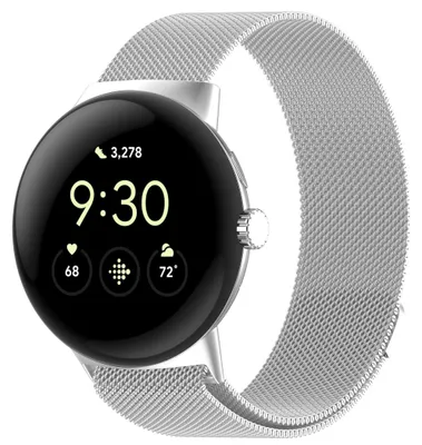 Immagine prodotto di Cinturino in metallo per smartwatch Google Pixel Watch 4 / 3, 45 mm, cinturino magnetico, argento