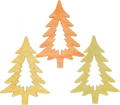 Produktbild von Streudeko Weihnachten Tannenbaum Holz Orange 4cm 72 Stk, 72 Stück