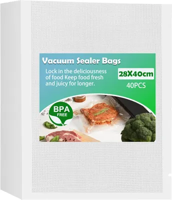 Obrázok produktu pre Vakuumové vrecká, potlačené, 28x40 cm, 40 kusov, hrúbka 200 µm, vhodné na prípravu jedál metodou Sous Vide