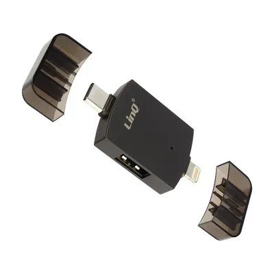 Immagine prodotto di adattatore 2-in-1 USB-C e Lightning OTG per prese USB 3.0 e USB 2.0 LinQ