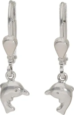 Produktbild von Kinderohrhänger Delfine 925 Silber, Rhodiniert JL20-06-1201