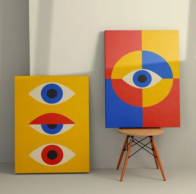 Produktbild von Wallity, 2KNV4262 - 50 x 70, Dekoratives Leinwandgemälde (2 Stück), Mehrfarbig, 100 % LEINWAND, 50 x 70 cm