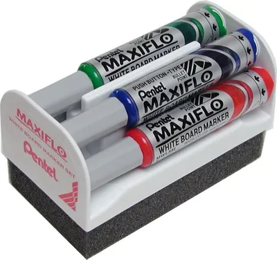 Obrázek produktu pro Sada popisovačů na bílé tabule Pentel MAXIFLO MWL5M, s houbičkou