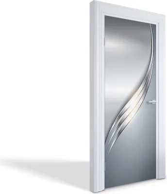 Produktbild von Türdeko Aufkleber Selbstklebende Wandsticker Personalisiert - Metallische Welle - 75 x 205 cm