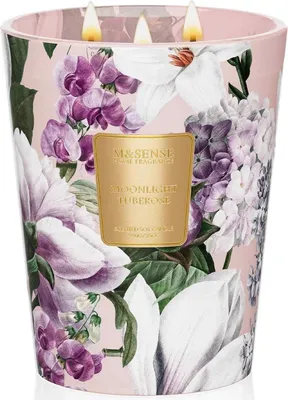 Image de Bougie parfumée Tuberose dans verre 3 mèches 990g Bougie d'aromathérapie 150h de combustion