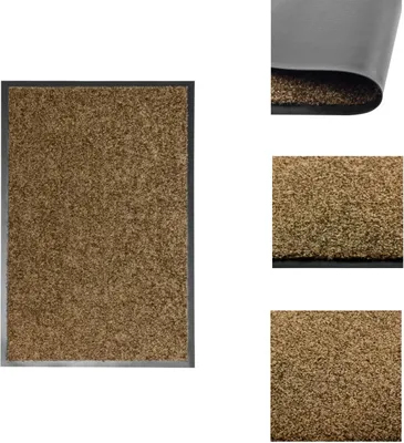 Image de vidaXL Tapis de sol Lavable Marron 40x60 cm - Tapis de sol