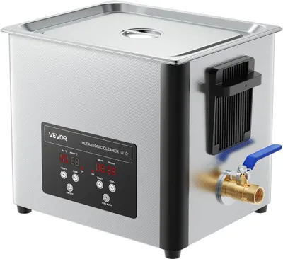 Immagine prodotto di Pulitore a ultrasuoni da 10 litri, pulitore a ultrasuoni professionale con cestello di pulizia e display digitale, macchina di pulizia in acciaio inossidabile da 180 W e 40 kHz per orologi, rasoi, gioielli, monete e altro ancora.